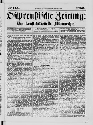 Ostpreußische Zeitung on Jun 24, 1852