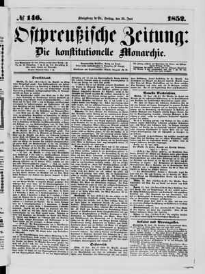 Ostpreußische Zeitung vom 25.06.1852