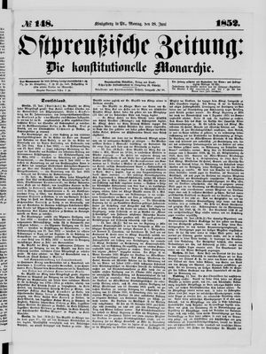 Ostpreußische Zeitung on Jun 28, 1852