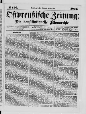 Ostpreußische Zeitung on Jun 30, 1852