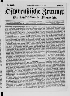 Ostpreußische Zeitung vom 14.07.1852