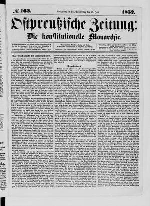 Ostpreußische Zeitung on Jul 15, 1852