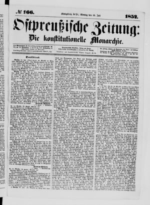 Ostpreußische Zeitung vom 19.07.1852