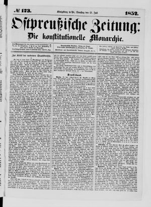 Ostpreußische Zeitung vom 27.07.1852