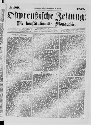 Ostpreußische Zeitung on Aug 4, 1852