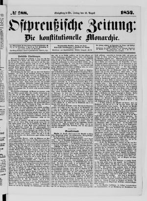 Ostpreußische Zeitung vom 13.08.1852