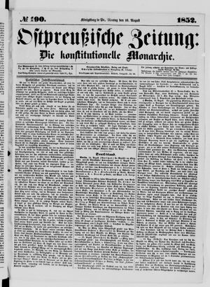 Ostpreußische Zeitung vom 16.08.1852