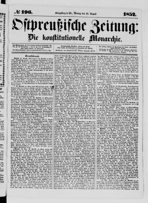 Ostpreußische Zeitung on Aug 23, 1852