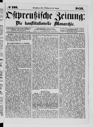 Ostpreußische Zeitung vom 24.08.1852