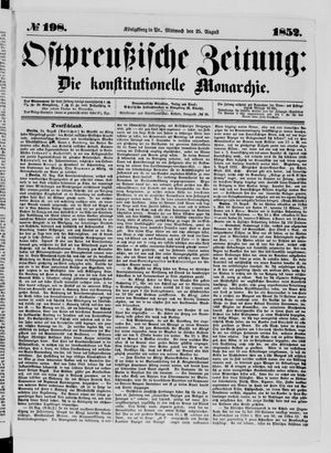 Ostpreußische Zeitung vom 25.08.1852