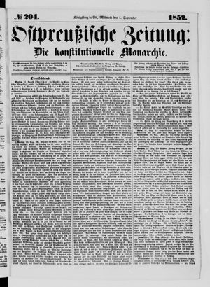 Ostpreußische Zeitung vom 01.09.1852