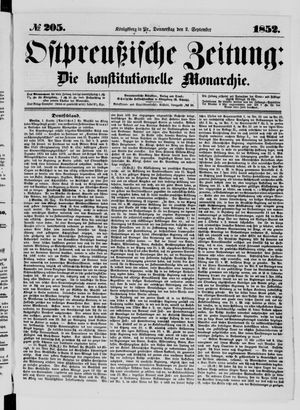 Ostpreußische Zeitung on Sep 2, 1852