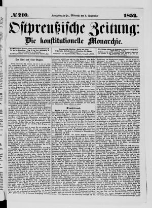 Ostpreußische Zeitung vom 08.09.1852