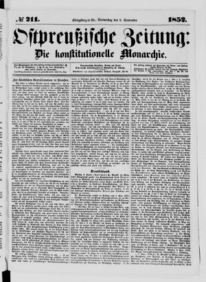 Ostpreußische Zeitung vom 09.09.1852