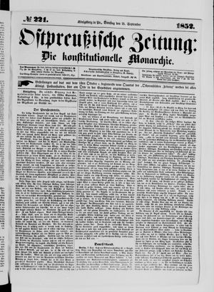 Ostpreußische Zeitung vom 21.09.1852