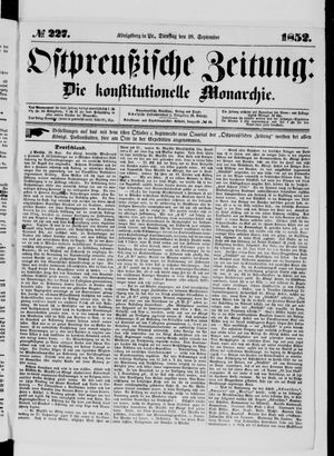 Ostpreußische Zeitung vom 28.09.1852