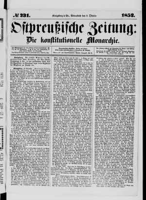 Ostpreußische Zeitung vom 02.10.1852