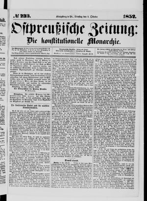 Ostpreußische Zeitung vom 05.10.1852