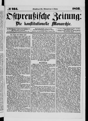 Ostpreußische Zeitung on Oct 6, 1852