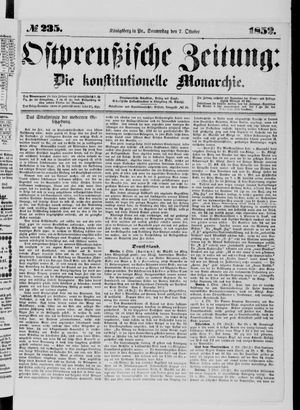 Ostpreußische Zeitung on Oct 7, 1852
