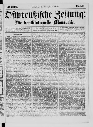 Ostpreußische Zeitung vom 11.10.1852