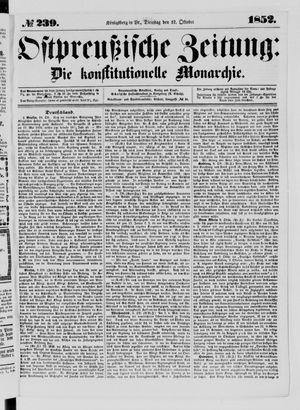 Ostpreußische Zeitung on Oct 12, 1852