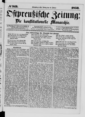 Ostpreußische Zeitung vom 15.10.1852