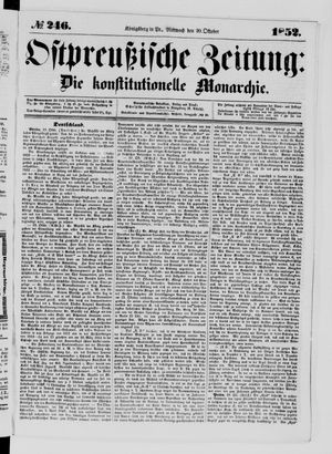 Ostpreußische Zeitung on Oct 20, 1852
