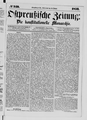 Ostpreußische Zeitung on Oct 23, 1852