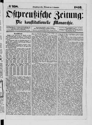 Ostpreußische Zeitung vom 03.11.1852