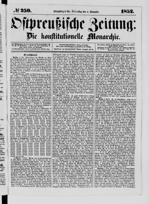 Ostpreußische Zeitung on Nov 4, 1852