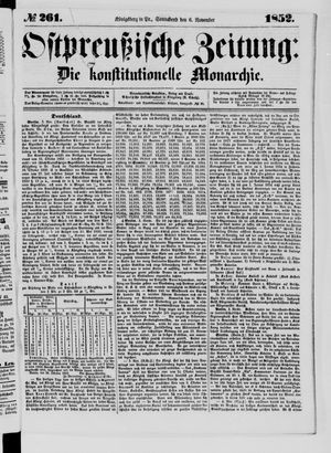Ostpreußische Zeitung vom 06.11.1852