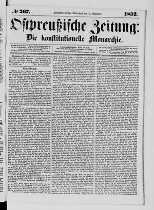Ostpreußische Zeitung vom 13.11.1852