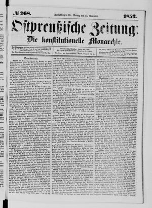 Ostpreußische Zeitung on Nov 15, 1852