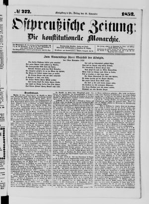 Ostpreußische Zeitung vom 19.11.1852