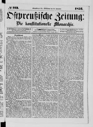 Ostpreußische Zeitung on Nov 20, 1852