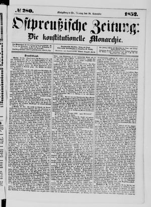 Ostpreußische Zeitung vom 29.11.1852