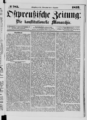 Ostpreußische Zeitung vom 04.12.1852