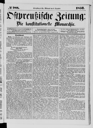 Ostpreußische Zeitung vom 08.12.1852