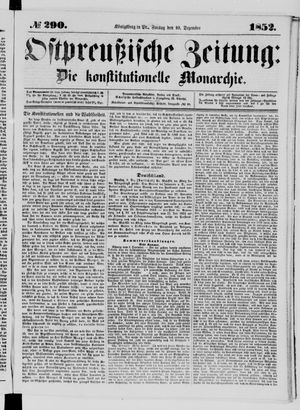 Ostpreußische Zeitung on Dec 10, 1852