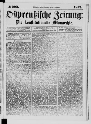 Ostpreußische Zeitung vom 14.12.1852