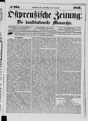 Ostpreußische Zeitung vom 16.12.1852