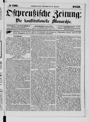 Ostpreußische Zeitung on Dec 18, 1852