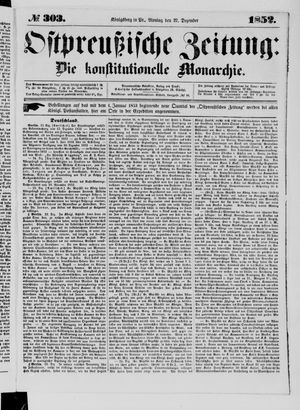 Ostpreußische Zeitung vom 27.12.1852