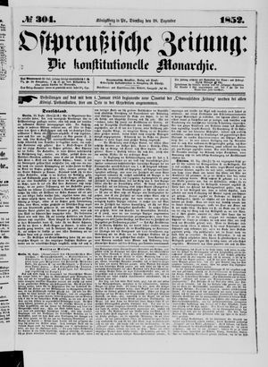 Ostpreußische Zeitung vom 28.12.1852