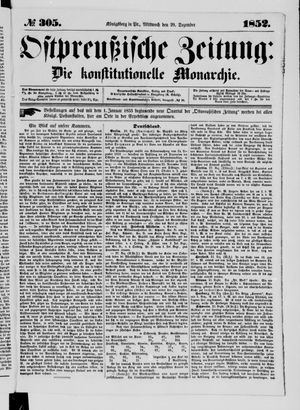 Ostpreußische Zeitung on Dec 29, 1852