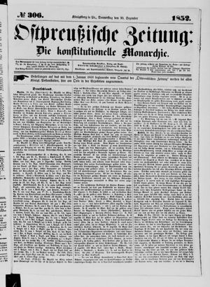 Ostpreußische Zeitung vom 30.12.1852
