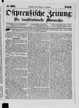 Ostpreußische Zeitung vom 31.12.1852