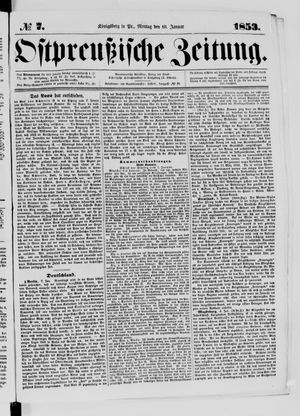 Ostpreußische Zeitung vom 10.01.1853