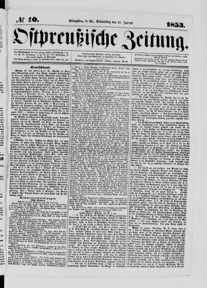 Ostpreußische Zeitung vom 13.01.1853